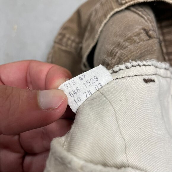 RARE Vintage 70s Levis 646 White Tab Flared Corduroy Pants Talon Zipper 28x29 - Picture 8 of 10